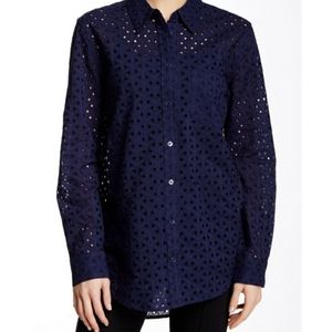Equipment Femme Eyelet Button Down Top